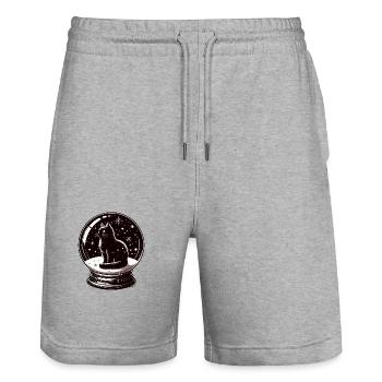 Schneekugel mit schwarzer Katze Winter zum - Stanley/Stella Unisex Bio Joggingshorts Trainer  - Grau meliert - Vorne - Nik (191cm) & Marisol (170cm)