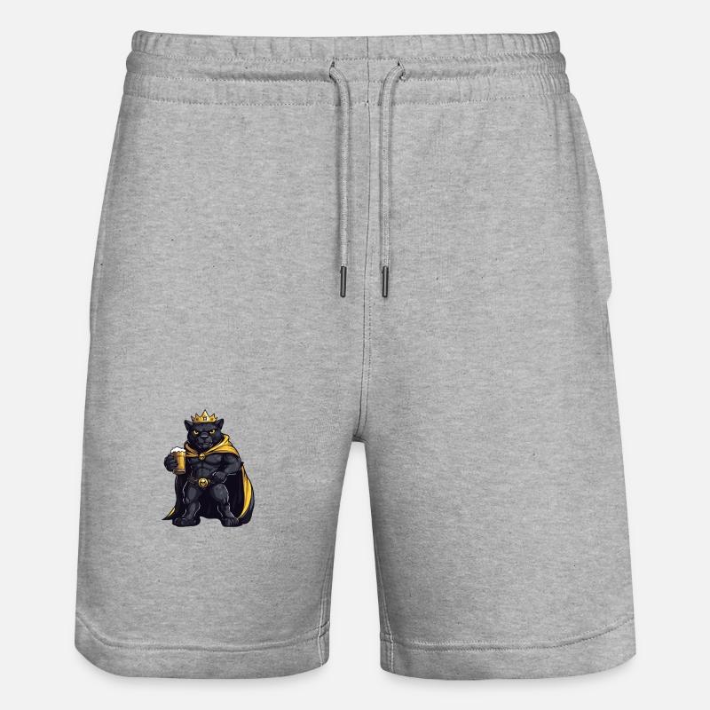 Panthère Bière Drôle - Short de jogging bio TRAINER Stanley/Stella unisexe - gris chiné