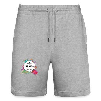 Madrid 2025 Colorful - Stanley/Stella Trainer Unisex Organic Jogging Shorts - heather grey - Front - Nik (191cm) & Marisol (170cm)