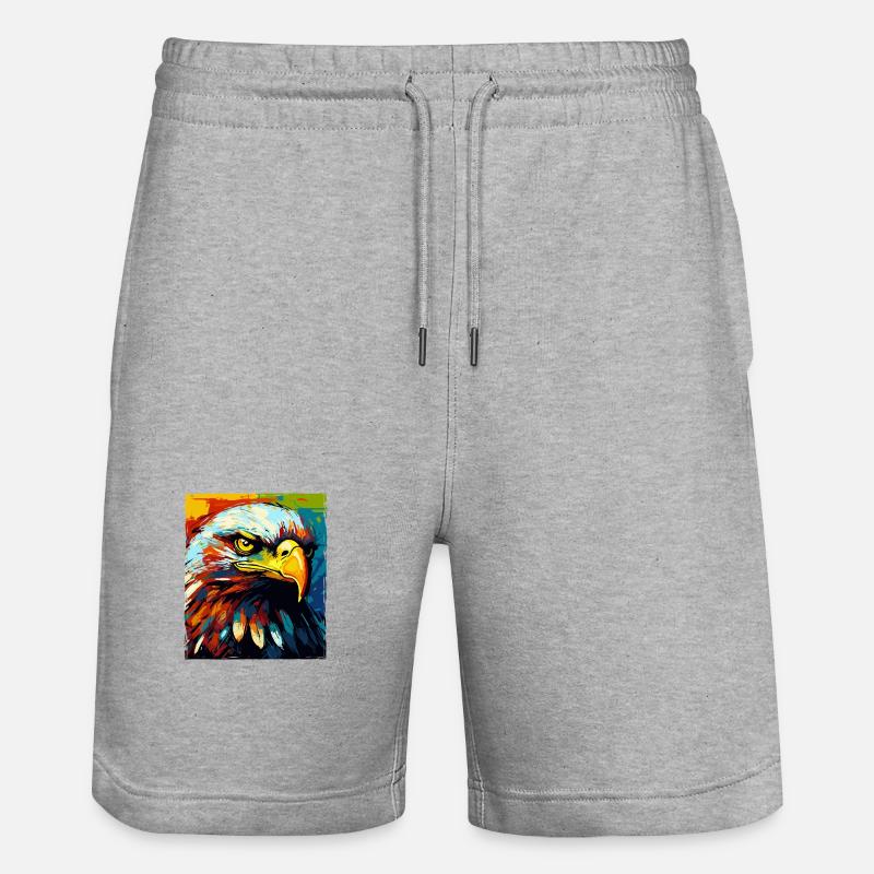 Portrait d’aigle - Short de jogging bio TRAINER Stanley/Stella unisexe - gris chiné