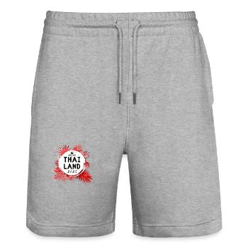 Thailand 2025 Bunt - Stanley/Stella Unisex Bio Joggingshorts Trainer  - Grau meliert - Vorne - Nik (191cm) & Marisol (170cm)