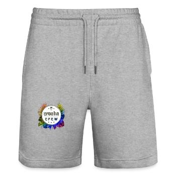 Croatia Crew Colorful - Stanley/Stella Trainer Unisex Organic Jogging Shorts - heather grey - Front - Nik (191cm) & Marisol (170cm)