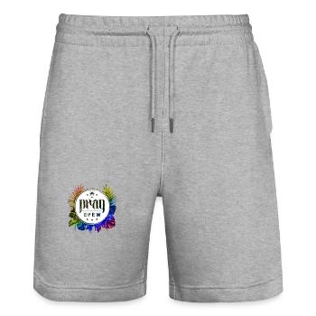 Prag Crew Bunt - Stanley/Stella Unisex Bio Joggingshorts Trainer  - Grau meliert - Vorne - Nik (191cm) & Marisol (170cm)