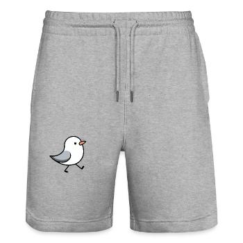 Möwe einfach - Stanley/Stella Unisex Bio Joggingshorts Trainer  - Grau meliert - Vorne - Nik (191cm) & Marisol (170cm)