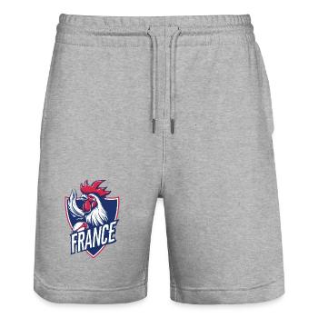 Fier d'être Rugby - Short de jogging bio TRAINER Stanley/Stella unisexe - gris chiné - Devant - Nik (191cm) & Marisol (170cm)