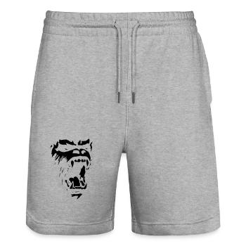 Gorilla - Stanley/Stella Trainer Unisex Organic Jogging Shorts - heather grey - Front - Nik (191cm) & Marisol (170cm)