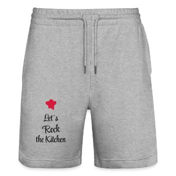 cuisinier - Short de jogging bio TRAINER Stanley/Stella unisexe - gris chiné - Devant - Nik (191cm) & Marisol (170cm)