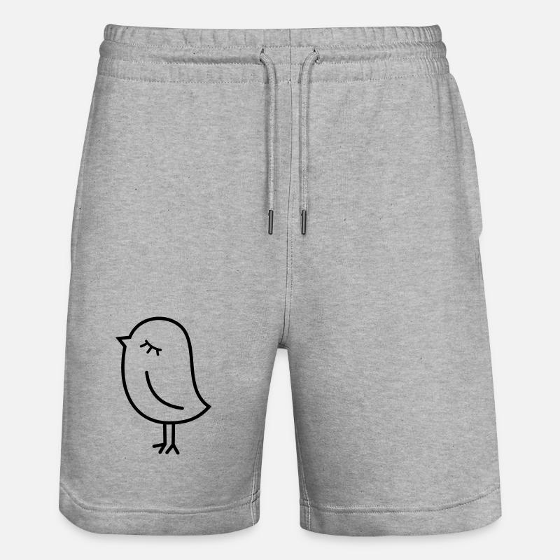 Spatz Vogel – Piepmatz Küken Tweet Vögelchen - Stanley/Stella Unisex Bio Joggingshorts Trainer  - Grau meliert