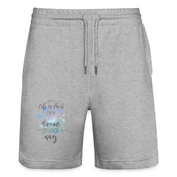 pissenlit - Short de jogging bio TRAINER Stanley/Stella unisexe - gris chiné - Devant - Nik (191cm) & Marisol (170cm)