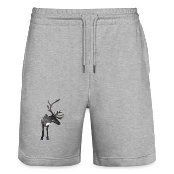 Rentier - Stanley/Stella Unisex Bio Joggingshorts Trainer  - Grau meliert - Vorne - Nik (191cm) & Marisol (170cm)