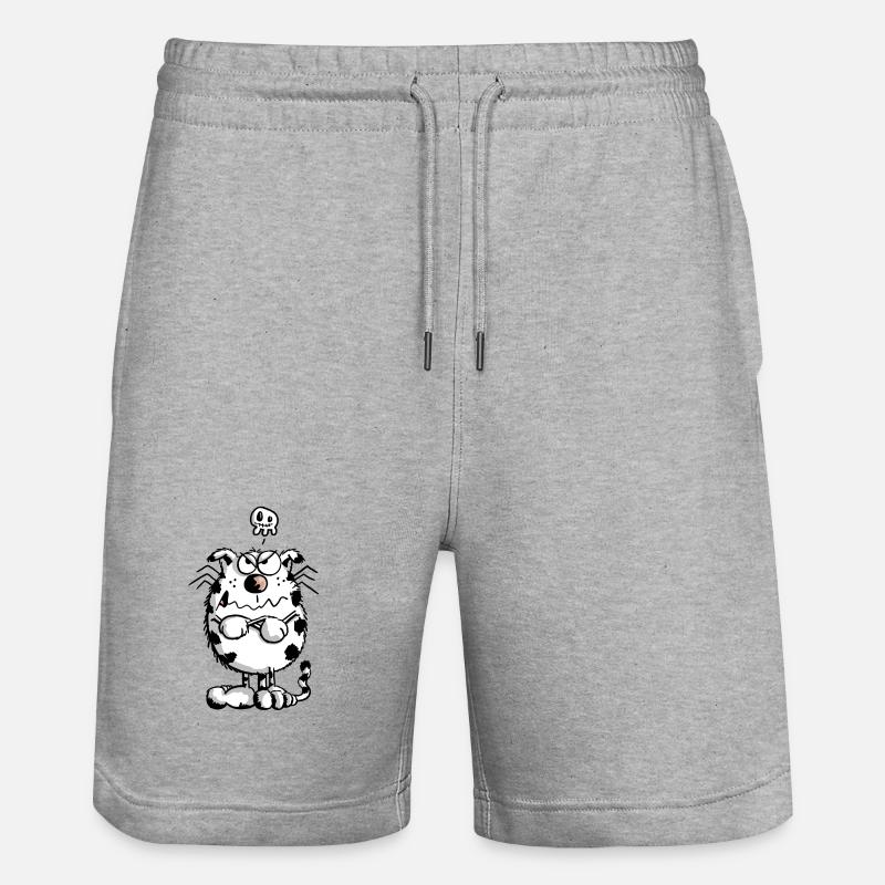Crabby Chat - Crâne - Chats - Cadeaux - Short de jogging bio TRAINER Stanley/Stella unisexe - gris chiné