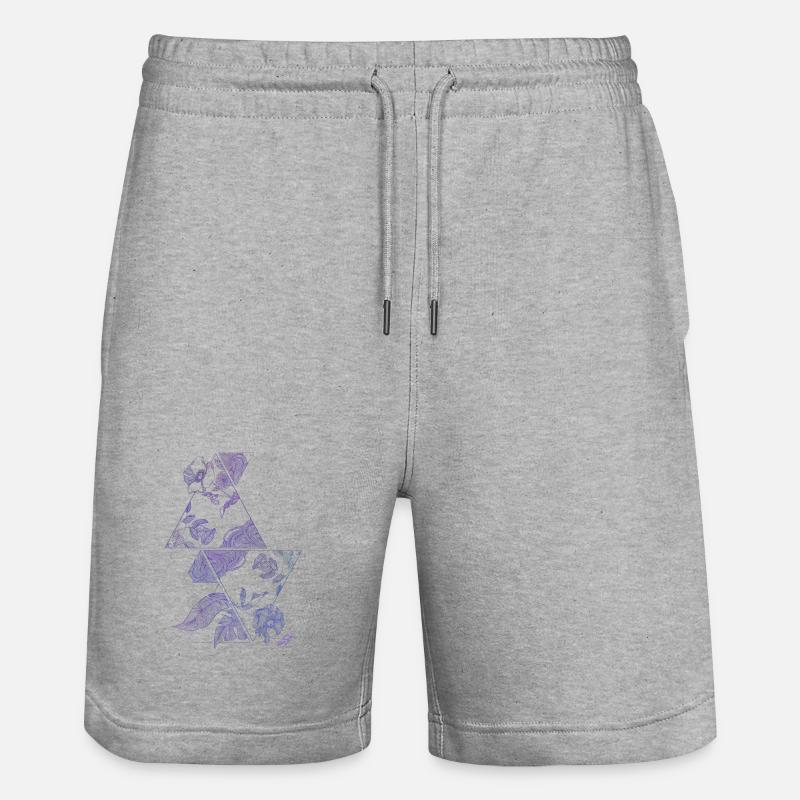 fleurs de triangles - Short de jogging bio TRAINER Stanley/Stella unisexe - gris chiné