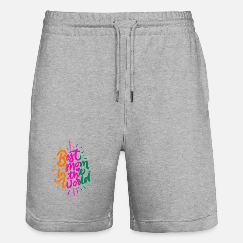Meilleure maman du monde - Short de jogging bio TRAINER Stanley/Stella unisexe - gris chiné