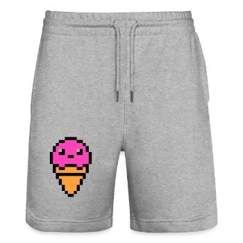 Eis - Stanley/Stella Unisex Bio Joggingshorts Trainer  - Grau meliert - Vorne - Nik (191cm) & Marisol (170cm)