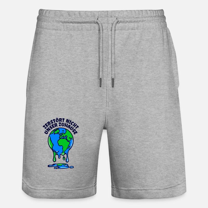 Umwelt Mutter Erde Umweltschutz Statement - Stanley/Stella Unisex Bio Joggingshorts Trainer  - Grau meliert