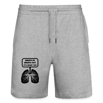 Atme durch und durch, es ist das, was ich tue - Stanley/Stella Unisex Bio Joggingshorts Trainer  - Grau meliert - Vorne - Nik (191cm) & Marisol (170cm)