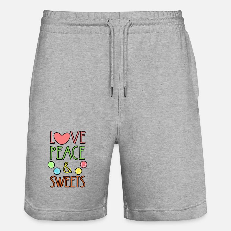 Sweets Statement Dessert Sugar Candy - Stanley/Stella Trainer Unisex Organic Jogging Shorts - heather grey