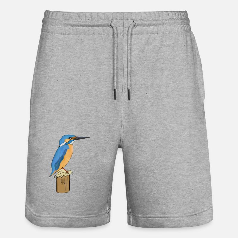 Eisvogel Vogel - Stanley/Stella Unisex Bio Joggingshorts Trainer  - Grau meliert