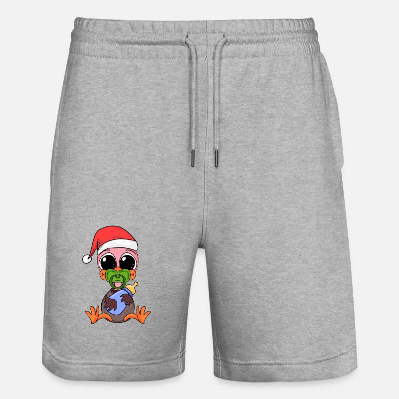 Autruche bébé Noël - Short de jogging bio TRAINER Stanley/Stella unisexe - gris chiné