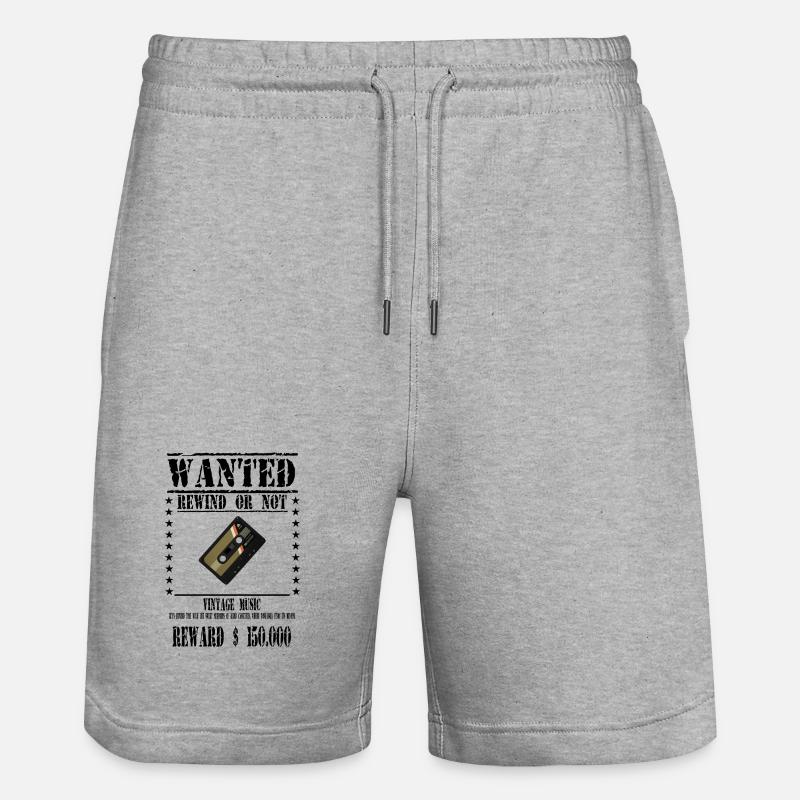 WANTED CASSETTE AUDIO - Short de jogging bio TRAINER Stanley/Stella unisexe - gris chiné