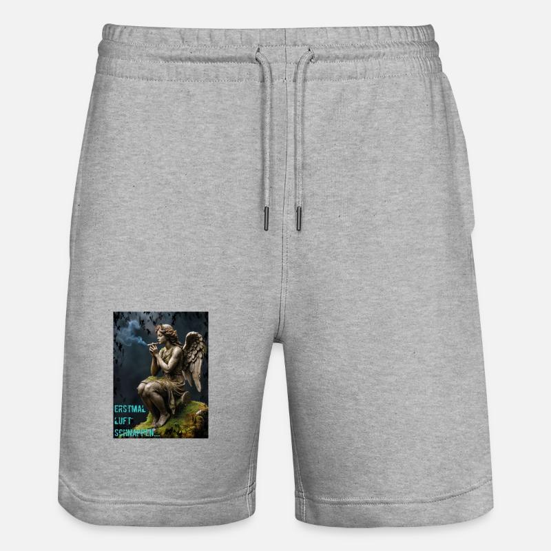 Rauchender Engel - Stanley/Stella Unisex Bio Joggingshorts Trainer  - Grau meliert