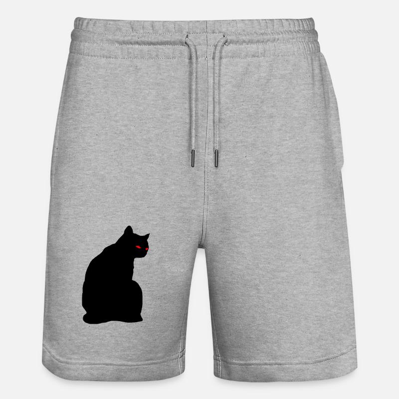 Chat noir - Short de jogging bio TRAINER Stanley/Stella unisexe - gris chiné