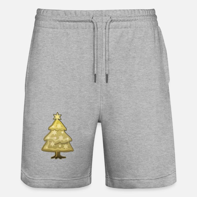 Sapin de Noël avec étoile - Short de jogging bio TRAINER Stanley/Stella unisexe - gris chiné