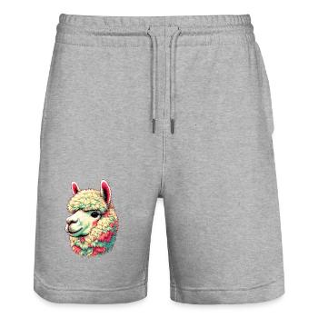 Alpaga - Short de jogging bio TRAINER Stanley/Stella unisexe - gris chiné - Devant - Nik (191cm) & Marisol (170cm)