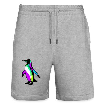 Pingouin - Short de jogging bio TRAINER Stanley/Stella unisexe - gris chiné - Devant - Nik (191cm) & Marisol (170cm)
