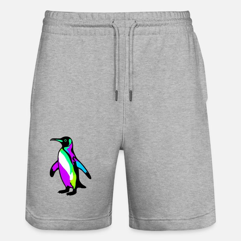 Penguin - Stanley/Stella Trainer Unisex Organic Jogging Shorts - heather grey