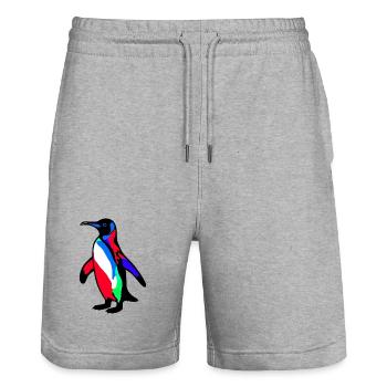 Pingouin - Short de jogging bio TRAINER Stanley/Stella unisexe - gris chiné - Devant - Nik (191cm) & Marisol (170cm)