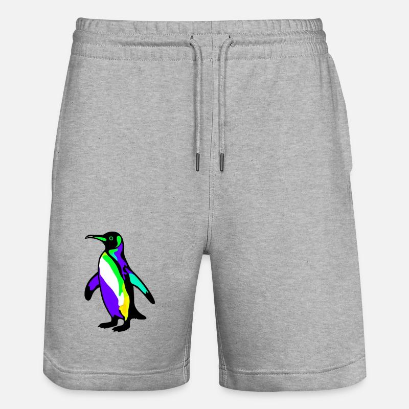 Penguin - Stanley/Stella Trainer Unisex Organic Jogging Shorts - heather grey