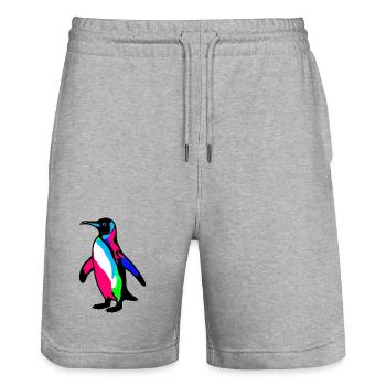 Pingouin - Short de jogging bio TRAINER Stanley/Stella unisexe - gris chiné - Devant - Nik (191cm) & Marisol (170cm)