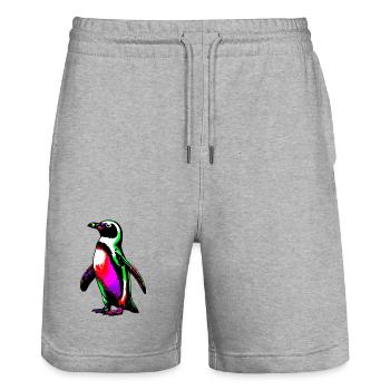 Pingouin - Short de jogging bio TRAINER Stanley/Stella unisexe - gris chiné - Devant - Nik (191cm) & Marisol (170cm)