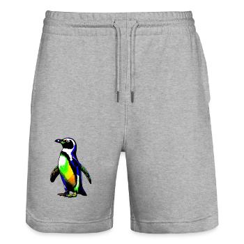 Pingouin - Short de jogging bio TRAINER Stanley/Stella unisexe - gris chiné - Devant - Nik (191cm) & Marisol (170cm)