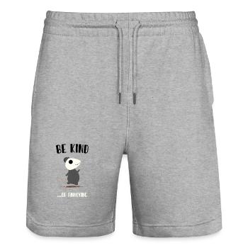 be kind ... of annoying - Stanley/Stella Trainer Unisex Organic Jogging Shorts - heather grey - Front - Nik (191cm) & Marisol (170cm)