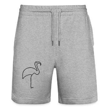 Flamingo - Stanley/Stella Unisex Bio Joggingshorts Trainer  - Grau meliert - Vorne - Nik (191cm) & Marisol (170cm)