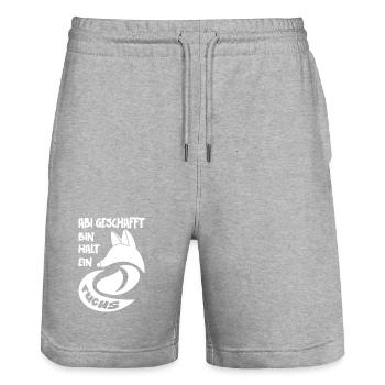 Wölfisch Selbstvertrauen Spruch ABI 2026 - Stanley/Stella Unisex Bio Joggingshorts Trainer  - Grau meliert - Vorne - Nik (191cm) & Marisol (170cm)