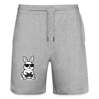 Lapin de jeu cool - Short de jogging bio TRAINER Stanley/Stella unisexe - gris chiné - Devant - Nik (191cm) & Marisol (170cm)