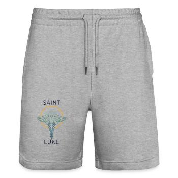 Saint Luke: Medizinische Hilfe - Stanley/Stella Unisex Bio Joggingshorts Trainer  - Grau meliert - Vorne - Nik (191cm) & Marisol (170cm)