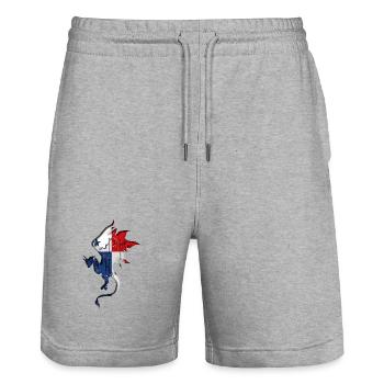 Drapeau du Panama - Silhouette de dragon - Short de jogging bio TRAINER Stanley/Stella unisexe - gris chiné - Devant - Nik (191cm) & Marisol (170cm)
