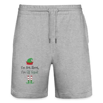 Elf Sized – Funny Christmas Saying Design - Stanley/Stella Trainer Unisex Organic Jogging Shorts - heather grey - Front - Nik (191cm) & Marisol (170cm)