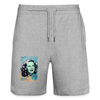Fille vintage - Short de jogging bio TRAINER Stanley/Stella unisexe - gris chiné - Devant - Nik (191cm) & Marisol (170cm)