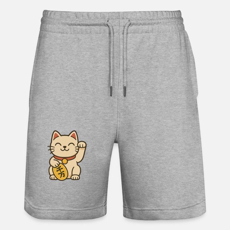 Pièce de fortune Maneki Neko - Short de jogging bio TRAINER Stanley/Stella unisexe - gris chiné