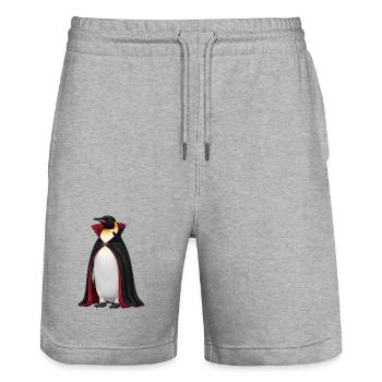 Funny Halloween Penguin Vampire Cartoon Fun - Stanley/Stella Trainer Unisex Organic Jogging Shorts - heather grey - Front - Nik (191cm) & Marisol (170cm)
