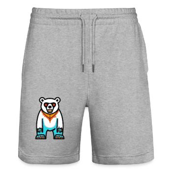Eisbär Halloween Zombie - Stanley/Stella Unisex Bio Joggingshorts Trainer  - Grau meliert - Vorne - Nik (191cm) & Marisol (170cm)