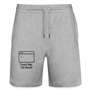 Croyez-moi, je suis Root - Short de jogging bio TRAINER Stanley/Stella unisexe - gris chiné - Devant - Nik (191cm) & Marisol (170cm)