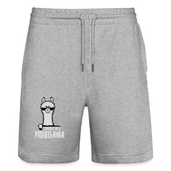I Identify As A Probllama Cool Lama Problem Spruch - Stanley/Stella Unisex Bio Joggingshorts Trainer  - Grau meliert - Vorne - Nik (191cm) & Marisol (170cm)