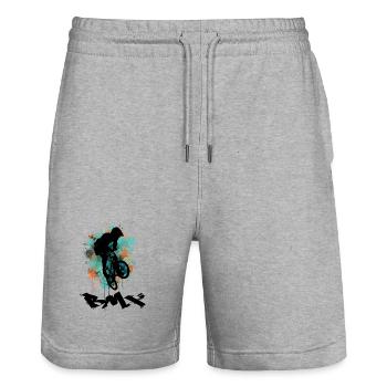 BMX Bike - Stanley/Stella Unisex Bio Joggingshorts Trainer  - Grau meliert - Vorne - Nik (191cm) & Marisol (170cm)