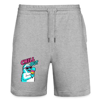Détends-toi Yéti - Short de jogging bio TRAINER Stanley/Stella unisexe - gris chiné - Devant - Nik (191cm) & Marisol (170cm)